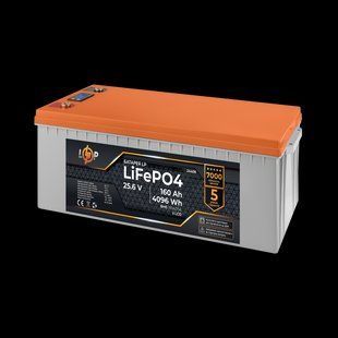 Акумулятор LP LiFePO4 25,6V &mdash; 160 Ah (4096Wh) (BMS 150A/75А) пластик LCD для ДБЖ 24408 фото