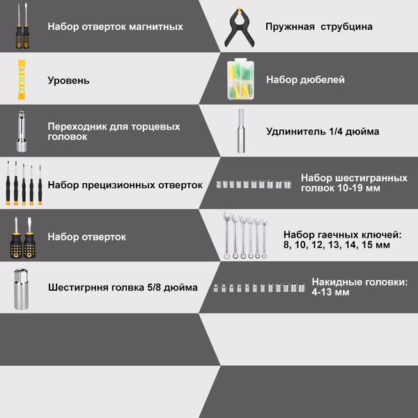 Набор инструментов (168 ШТ.) DEKO 12185 12185 фото