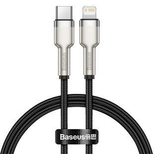 Кабель Baseus Cafule metal Type-C to Lightning PD 20W 0.25M Чорний (CATLJK-01) 16500 фото