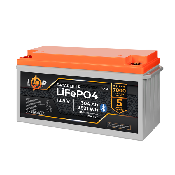 Аккумулятор LP LiFePO4 12,8V - 304 Ah (3891Wh) (BMS 200A/200А) пластик Smart BT 30431 фото