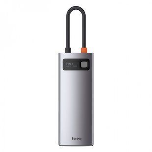USB Hub Baseus Metal Gleam Series 6-in-1 Multifunctional Type-C Cерый (CAHUB-CW0G) 16985 фото