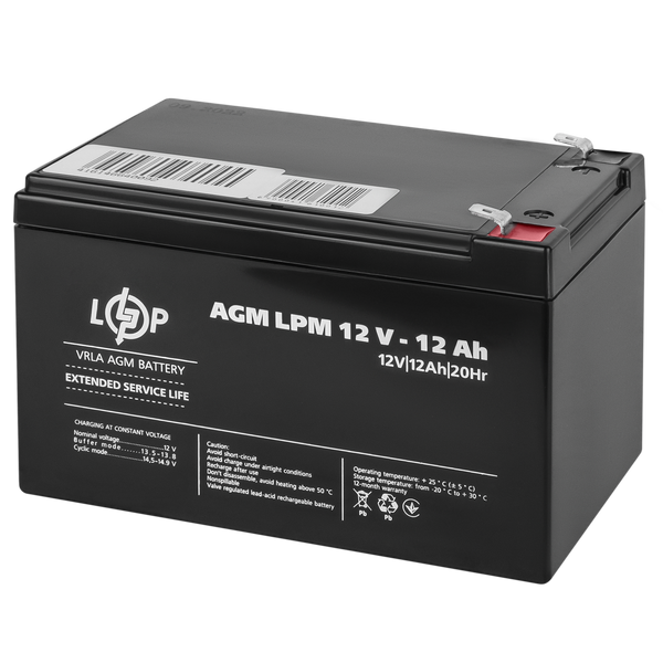 Акумулятор AGM LPM 12V - 12 Ah 6550 фото