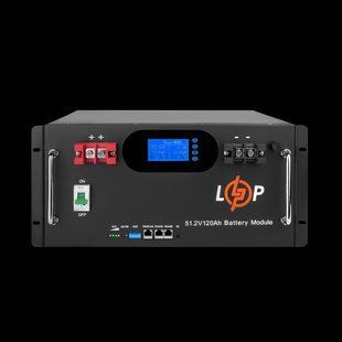 Акумулятор LP LiFePO4 51,2V &mdash; 120 Ah 6000 Wh (Smart BMS 100A) з LCD RM AB 30385 фото