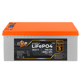 Акумулятор LP LiFePO4 для ДБЖ 24V (25,6V) - 140 Ah (3584Wh) (BMS 80A/40A) пластик 20969 фото