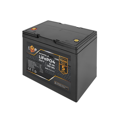 Акумулятор LP LiFePO4 24V (25,6V) - 52 Ah (1331Wh) (BMS 80A/40А) пластик 20886 фото