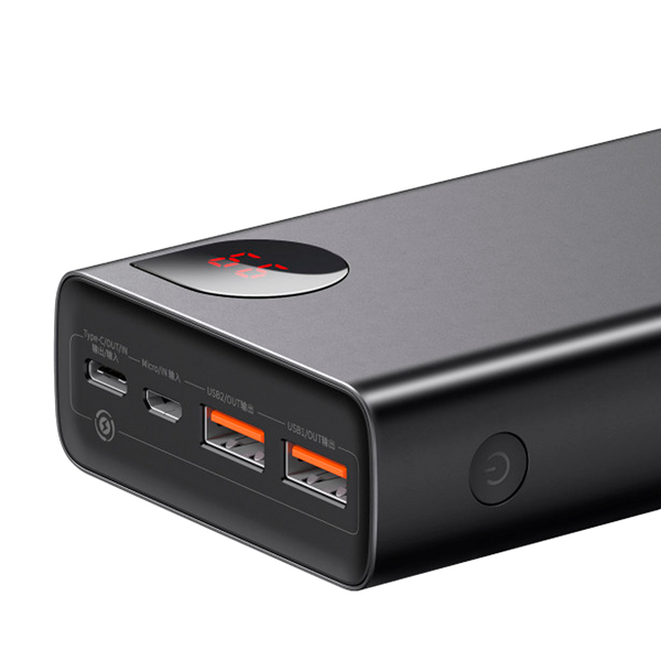 Зовнішній акумулятор Baseus Adaman Metal Digital Display QC 65W 20000mAh Чорний PPIMDA-D01 19608 фото