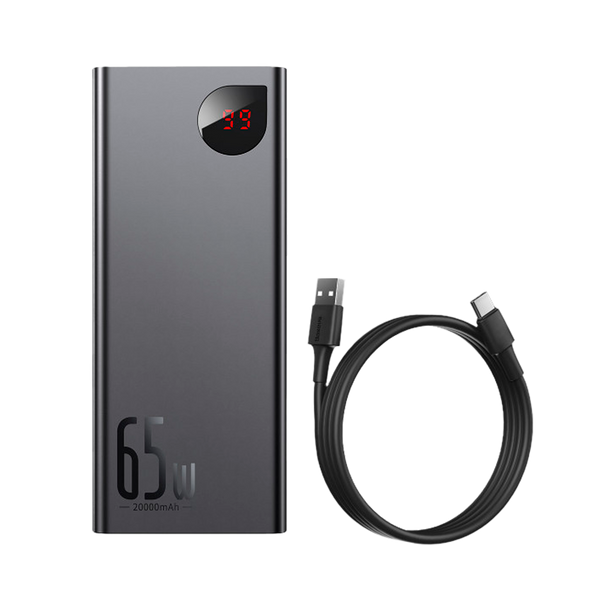 Зовнішній акумулятор Baseus Adaman Metal Digital Display QC 65W 20000mAh Чорний PPIMDA-D01 19608 фото