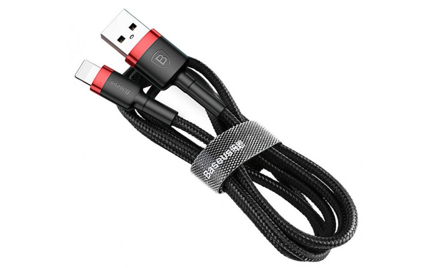 Кабель Baseus Cafule USB 2.0 to Lightning 1.5A 2M Черный/Красный (CALKLF-C19) 16577 фото