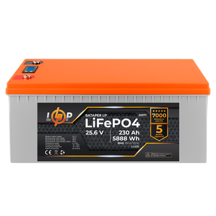 Аккумулятор LP LiFePO4 LCD 24V (25,6V) - 230 Ah (5888Wh) (BMS 200A/100A) пластик 20977 фото