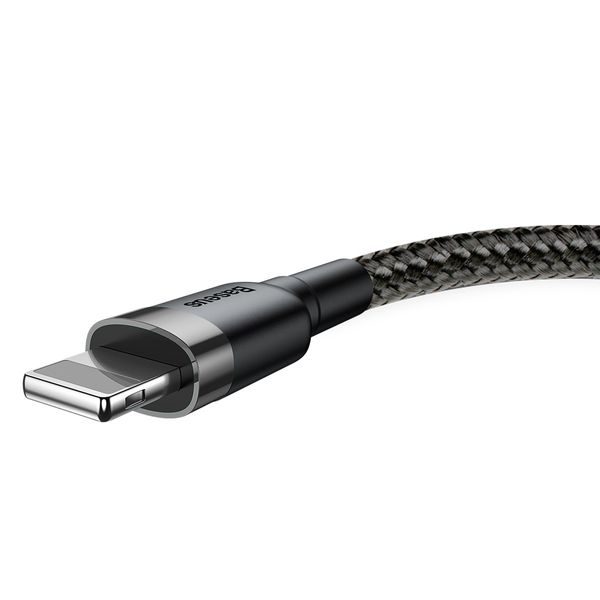 Кабель Baseus Cafule USB 2.0 to Lightning 2A 3M Чорний/Сірий (CALKLF-RG1) 16594 фото