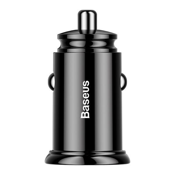 Автомобільний зарядний пристрій Baseus Circular Plastic A+A 30W Dual QC3.0 Чорний (CCALL-YD01) 16606 фото