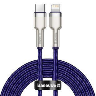 Кабель Baseus Cafule metal Type-C to Lightning PD 20W 2M Фіолетовий (CATLJK-B05) 16503 фото