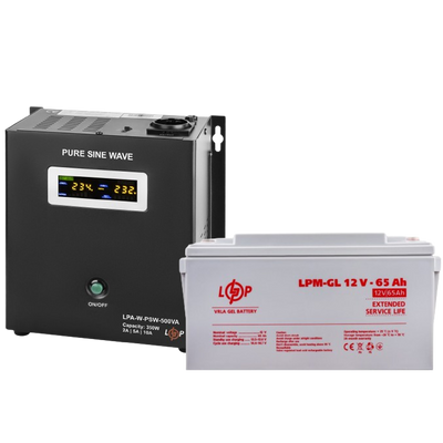 Комплект резервного живлення LP (LogicPower) ДБЖ + гелева батарея (UPS B500 + АКБ GEL 780W) 25724 фото