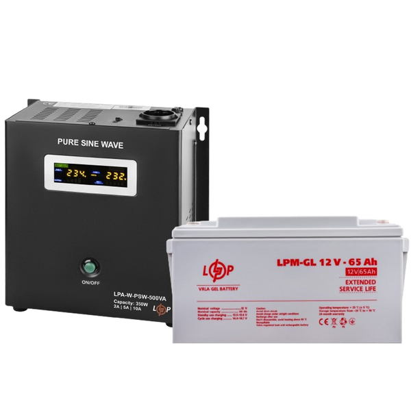 Комплект резервного живлення LP (LogicPower) ДБЖ + гелева батарея (UPS B500 + АКБ GEL 780W) 25724 фото