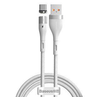 Кабель Baseus Zinc Magnetic USB 2.0 to Type-C 3A 1M Білий (CATXC-M02) 16508 фото