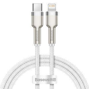 Кабель Baseus Cafule metal Type-C to Lightning PD 20W 1M Білий (CATLJK-A02) 16501 фото