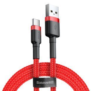 Кабель Baseus Cafule USB 2.0 to Type-C 2A 2M Червоний/Чорний (CATKLF-C09) 16493 фото