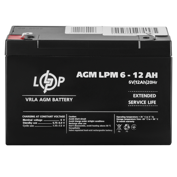 Аккумулятор AGM LogicPower LPM 6-12 AH 25433 фото