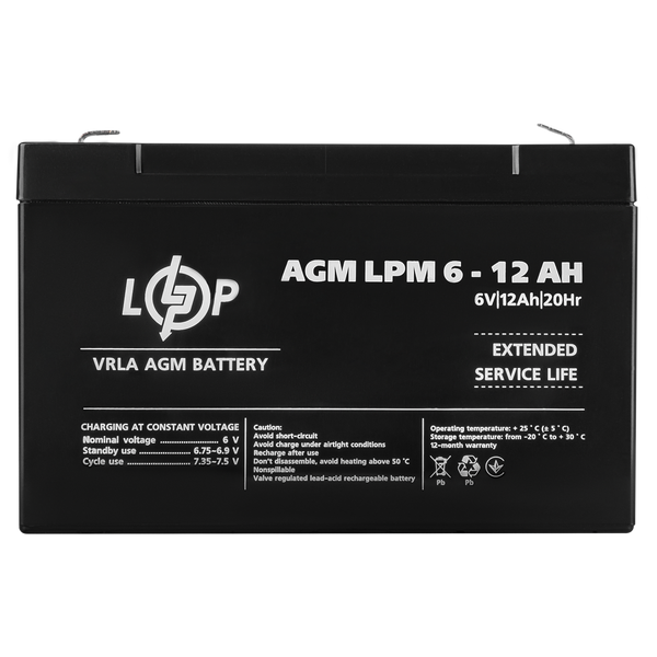 Аккумулятор AGM LogicPower LPM 6-12 AH 25433 фото