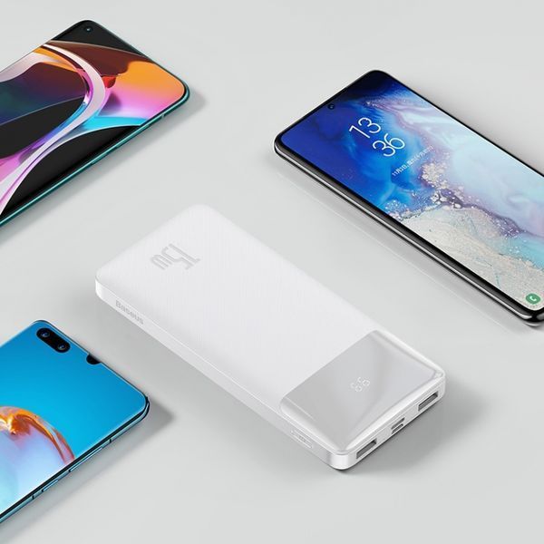 Зовнішній акумулятор Baseus Bipow Digital 15W 10000mAh Білий (PPDML-I02) 17005 фото