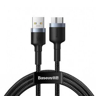 Кабель Baseus Cafule USB 3.0 to Micro-B 2 A 1M Чорний/Сірий (CADKLF-D0G) 17022 фото
