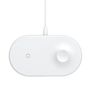 Бездротовий зарядний пристрій Baseus Smart 10 W 2 in 1 Білий (WX2IN1-02) 16542 фото