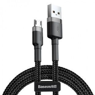 Кабель Baseus Cafule USB 2.0 to microUSB 2 A 3M Чорний/Сірий (CAMKLF-HG1) 17016 фото