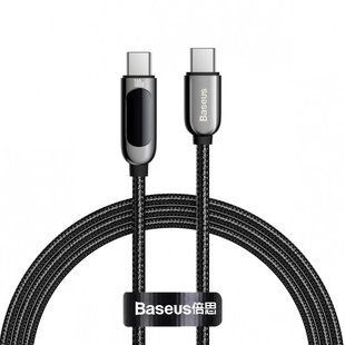 Кабель Baseus Display Fast Charging Type-C to Type-C 100W 1M Чорний (CATSK-B01) 18642 фото