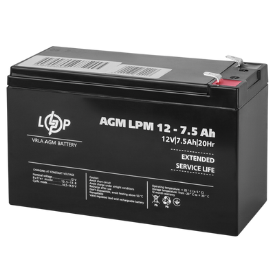 Акумулятор AGM LPM 12V - 7.5 Ah 3864 фото
