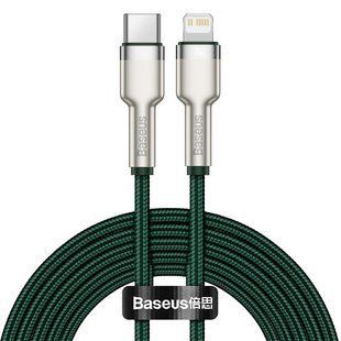Кабель Baseus Cafule metal Type-C to Lightning PD 20W 2M Зеленый (CATLJK-B06) 16666 фото