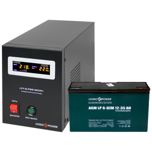Комплект резервного живлення LP (LogicPower) ДБЖ + DZM батарея (UPS B800 + АКБ DZM 455W) 19772 фото