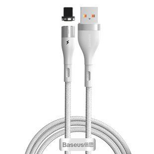 Кабель Baseus Zinc Magnetic USB 2.0 to Lightning 2.4A 1M Белый (CALXC-K02) 16482 фото