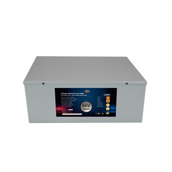Акумулятор LP LiFePO4 24V (25,6V) - 230 Ah (5888Wh) (BMS 200A/100A) метал для ДБЖ 20108 фото