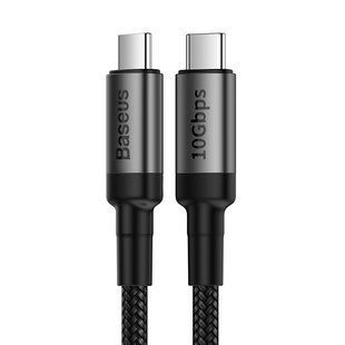 Кабель Baseus Cafule Type-C to Type-C PD3.1 Gen2 100W 20V 5A 1M Черный/Серый (CATKLF-SG1) 16499 фото
