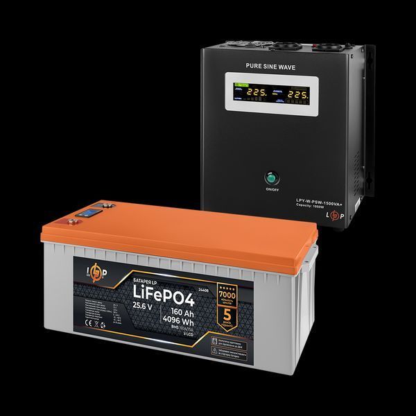Комплект резервного живлення LogicPower W1500 + літієва (LiFePO4) батарея 4096Wh 29592 фото