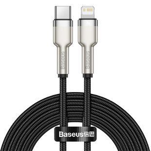 Кабель Baseus Cafule metal Type-C to Lightning PD 20W 2M Чорний (CATLJK-B01) 16665 фото