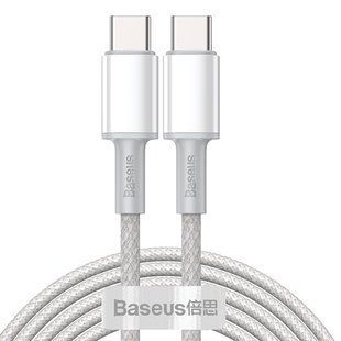 Кабель Baseus High Density Braided Type-C to Type-C 100W 2M Белый (CATGD-A02) 16653 фото