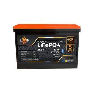 Акумулятор LP LiFePO4 25,6V - 32 Ah (820Wh) (BMS 40А/32A) пластик Smart BT 40944 фото