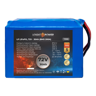 Акумулятор LP LiFePO4 72V (76,8V) - 30 Ah (2304Wh) (BMS 200A) 11988 фото