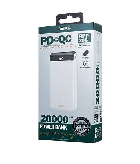 Внешний аккумулятор Remax Musa II 22.5W QC+PD 20000mAh Белый (RPP-206) 18715 фото